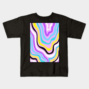 Retro 80s Trippy Liquid Swirls Kids T-Shirt